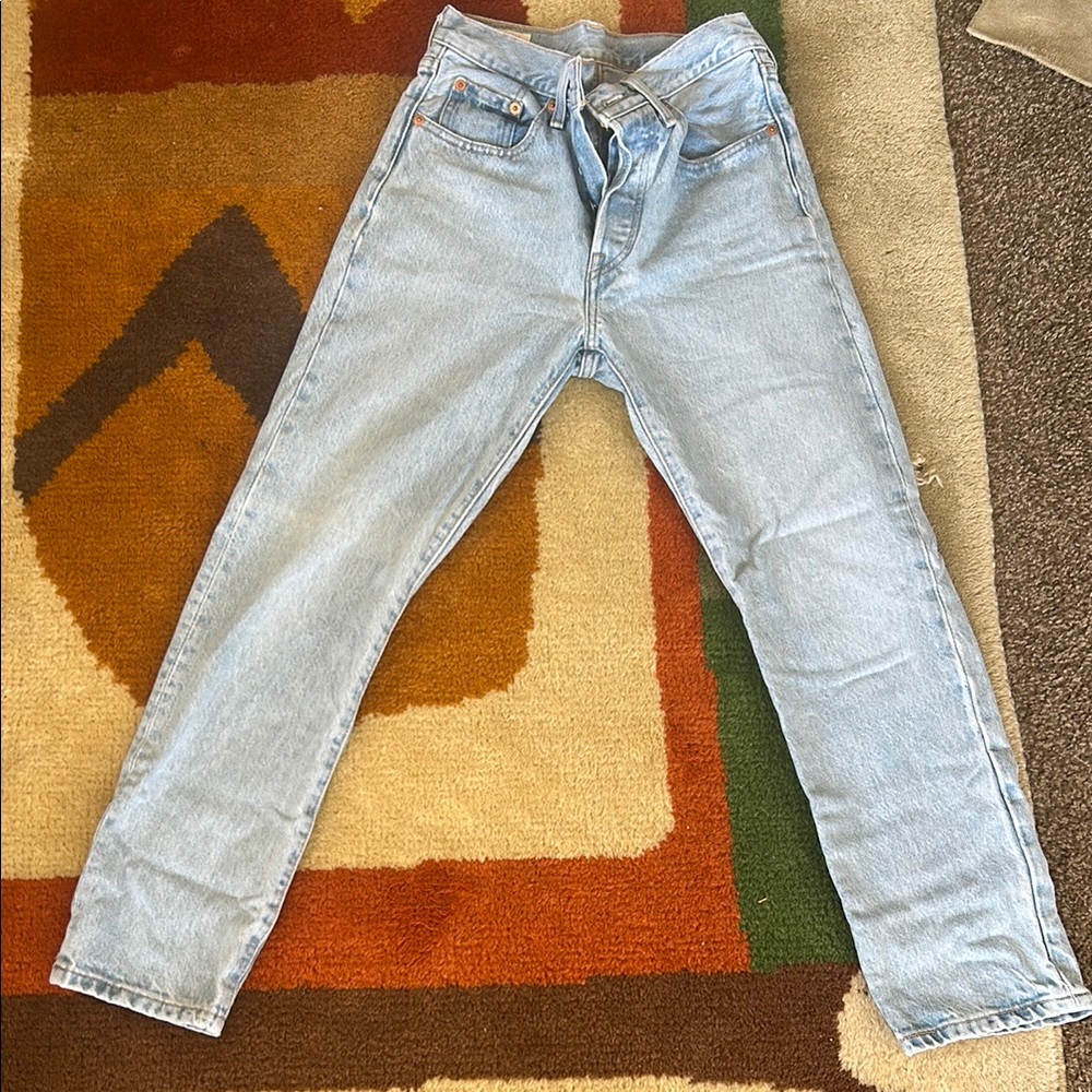 Levi's Light Blue Straight Jeans 5 button fly